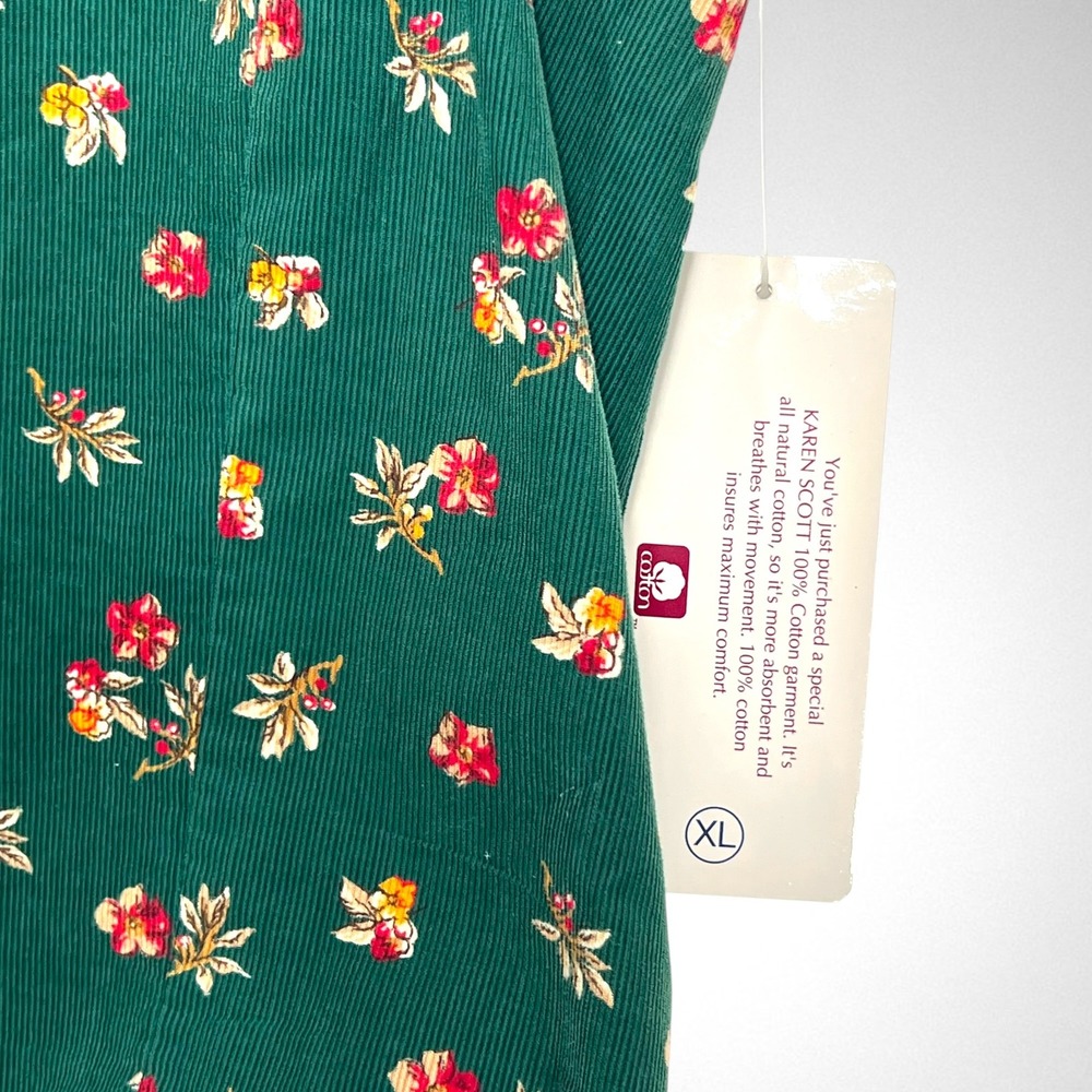 NWT Vintage KAREN SCOTT Green Corduroy Vest XL - Picture 8 of 10